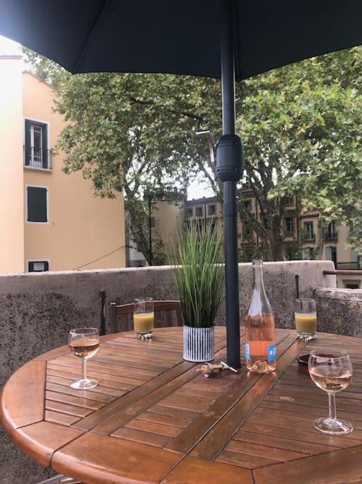 Au Coeur De Ville Avec Terrasse Ceret Bagian luar foto